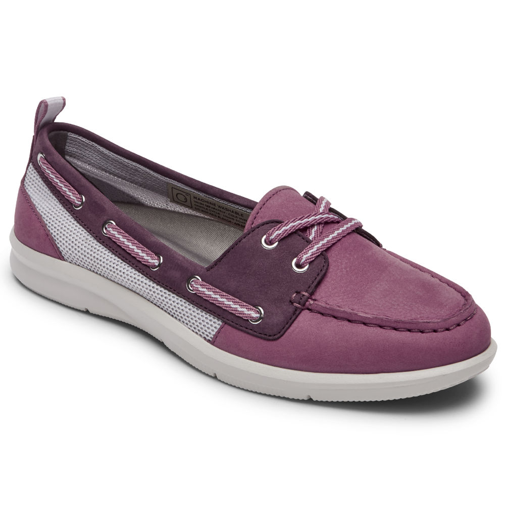 Rockport Womens Boat Shoes Pink - Ayva Washable - UK 974-YOGIHT